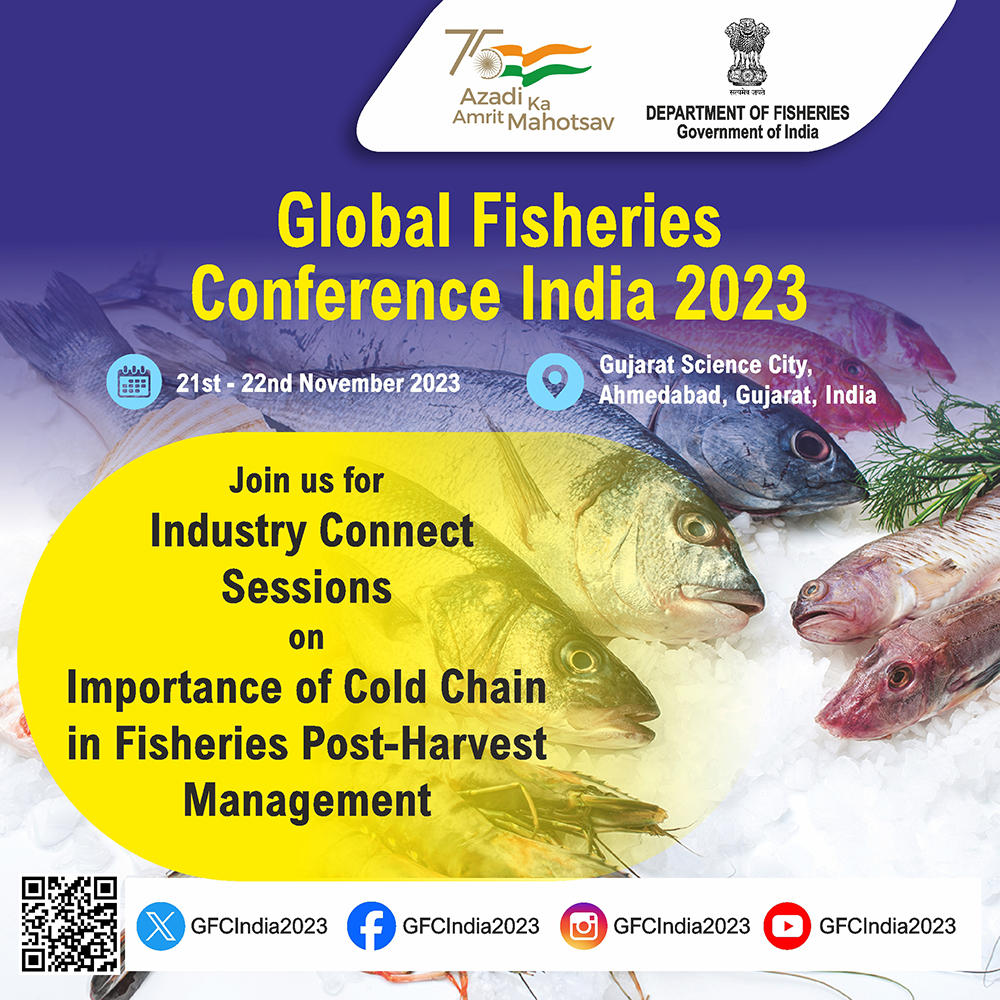 FisheriesGoI's tweet photo. Cold chain storage is an important post-harvest activity in the fisheries value chain.

Join us for a discussion on development and other aspects of Cold Chain at the Global Fisheries Conference India 2023 - Industry Connect Sessions.

Register Now at https://t.co/mcPpGjk8Xw https://t.co/egqAKRZlkj