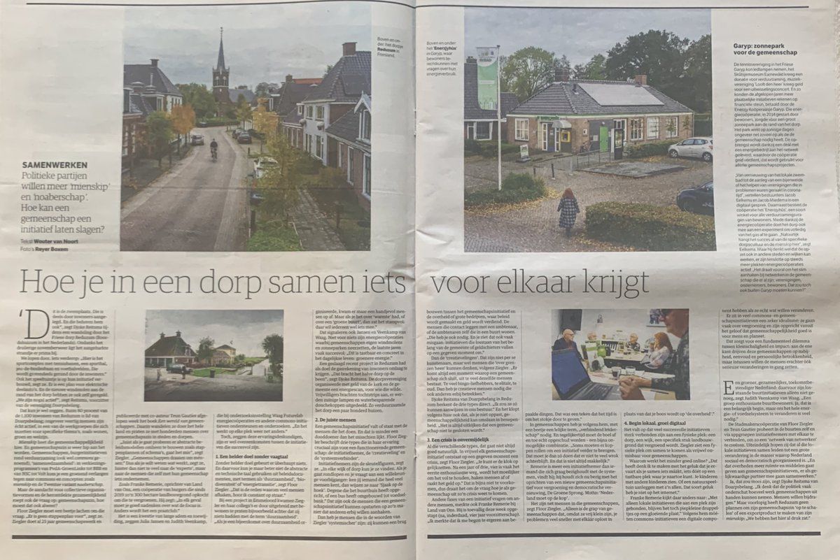 Heel herkenbaar zijn de eigenschappen van succesvolle initiatieven: een divers team van een doener, systeemdenker en een creatieve, die een helder doel hebben, voor (toch) vaak een fysiek lokaal project. En gedoe komt er altijd. Mooi verwoord <a href="/ZieglerFloor/">Floor Ziegler</a> <a href="/teung/">틍//</a>!