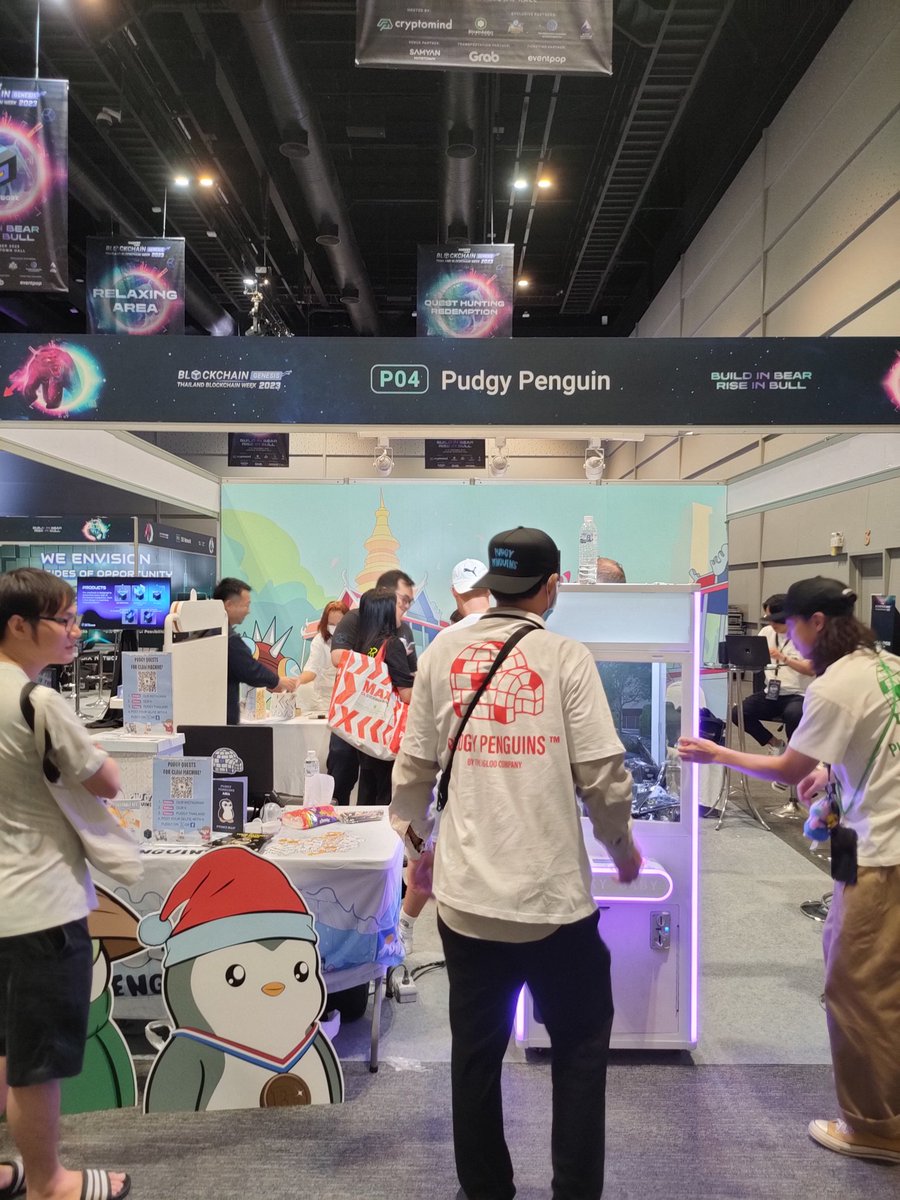 I attend <a href="/pudgypenguins/">Pudgy Penguins</a> booth at @BGTHOfficial 2023. It's super fun!!!! <a href="/PudgyAsia/">Pudgy Asia🐧</a> <a href="/pudgythailand/">Pudgy Thailand / Thai.pudgy 🐧 🇹🇭</a>