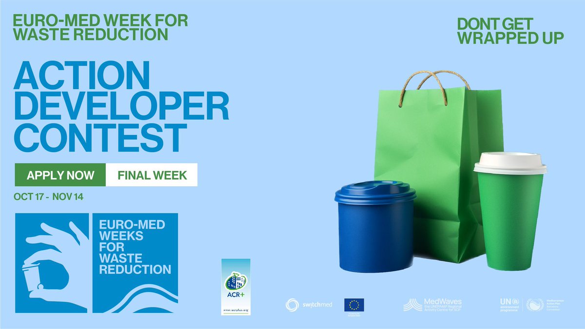 MedWaves_Centre's tweet photo. 📣 Final days! Complete your applications before the 14th of November.
#EMWWR 2nd Edition Calls are still open for sustainable packaging solutions. Submit your idea and win 2,900 € to develop it.
➕ Info 👉🏻 https://t.co/aIlZ2CpwIv
🖥️ Apply now! 👉🏻 https://t.co/o9Hg33hzP0 https://t.co/RpcHknlb6d