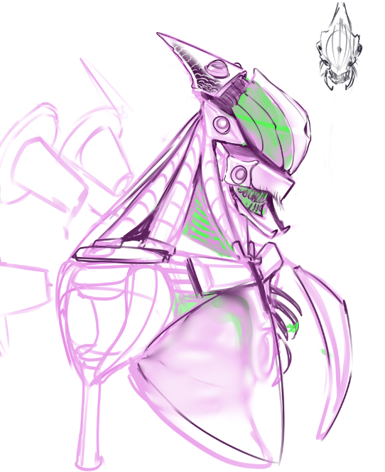 sketch of something that's not a commission hehe #art #sketch #fantasy #fyp #creepy #mecha