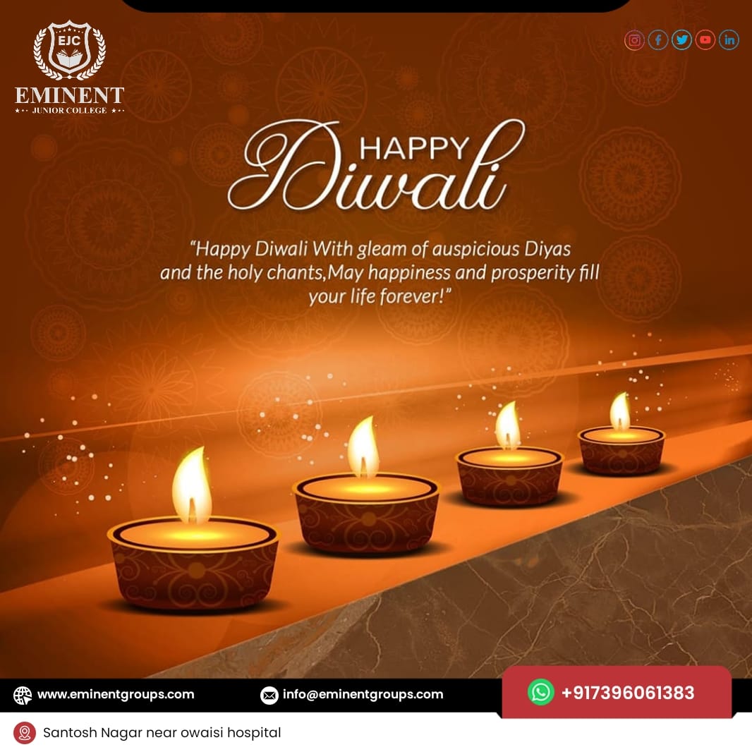 #HappyDiwali #DiwaliWishes #FestivalOfLights #EminentDiwali #KnowledgeGlow #DiwaliCelebration #BrightFutures #AcademicLights #FestiveLearning #DiwaliJoy #ProsperityAndSuccess #EminentJuniorCollege #CelebratingWisdom #LightingThePath