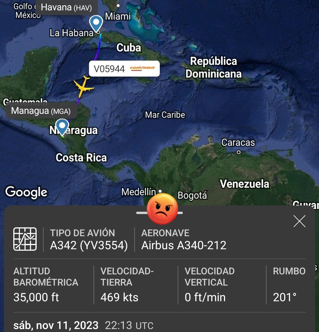 Arr3ch0's tweet photo. Comviasa #YV3554 muy ocupado ayer y hoy. Caracas 🇻🇪- La Habana🇨🇺 - Managua🇳🇮 - La Habana - Caracas. 
2am retornó de Nicaragua a Cuba.
3:40am inició el vuelo de retorno a Venezuela. https://t.co/tddMTjArU8