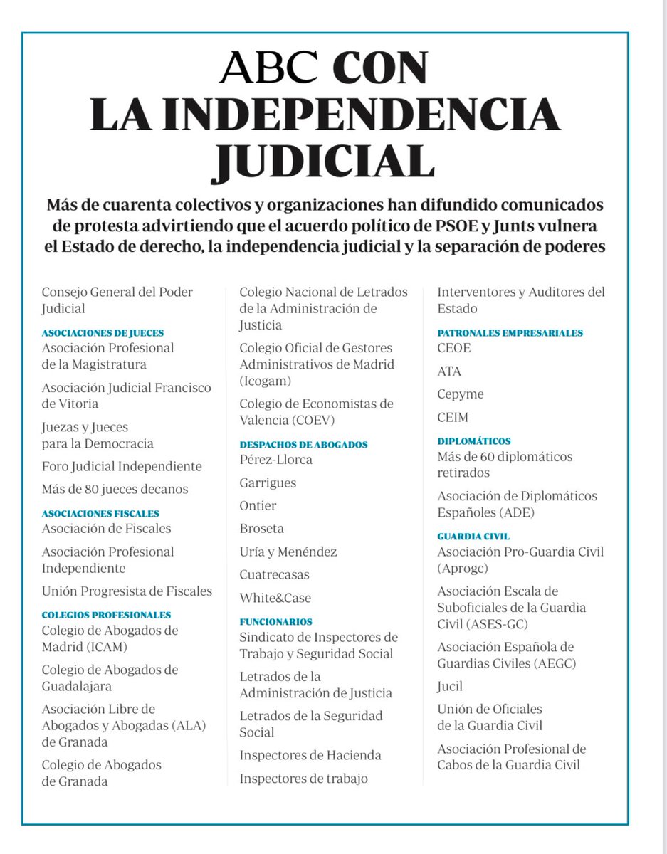 abc_es's tweet photo. 🔵 ABC con los colectivos que reclaman la independencia judicial y la separación de poderes

¿Y tú? Dale a me gusta o haz RT para mostrar tu apoyo https://t.co/0HE3g4oQSM
