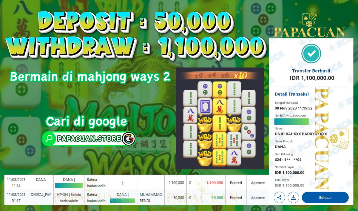 Bai_lu2's tweet photo. DEPOSIT : 50,000
WITHDRAW : 1,100,000

Withdraw pasti bayar!
Buruan cobain, member baru pasti gacor!!
link situs : https://t.co/1CF7J5cekS

#papacuan #pastibayar #bigwin #slotgacor @akunpapacuan #Sikoleksi #antirungkad #bokepjepang #viralindo https://t.co/uj3GdqlA6e