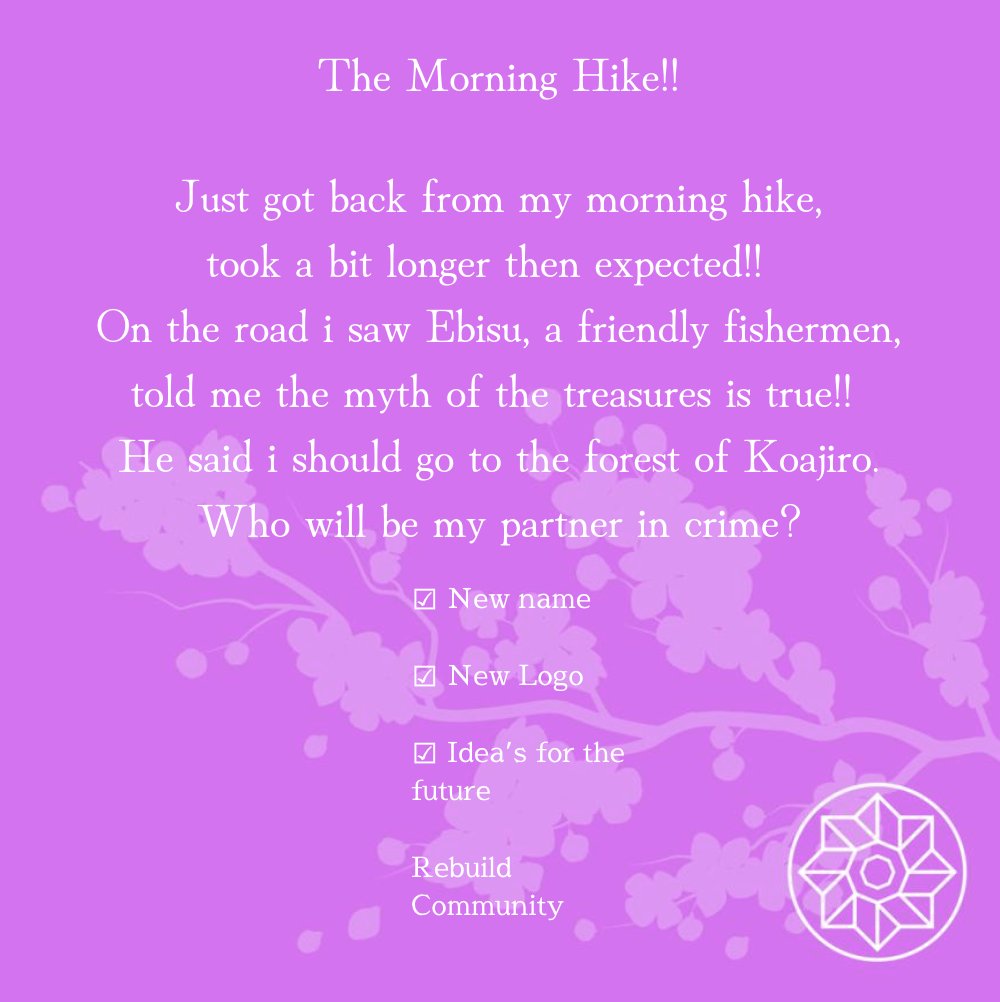 Goodmorning everyone, had a good hike today. MEt someone, who told me not to do this alone, so i found the discord link, and put it in the profile ;) 
You'll understand