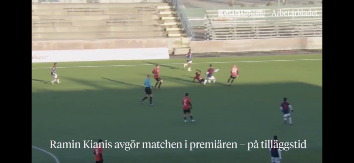 MathiasAberg's tweet photo. Jag kan tänka mig att  Adam Kiani, när han blev utvisad mot IK Nordic i premiären, inte förväntade sig att hans pappa skulle gå till historien som den som sköt @SandvikensIF till Superettan😁 https://t.co/fU1z10UQKM