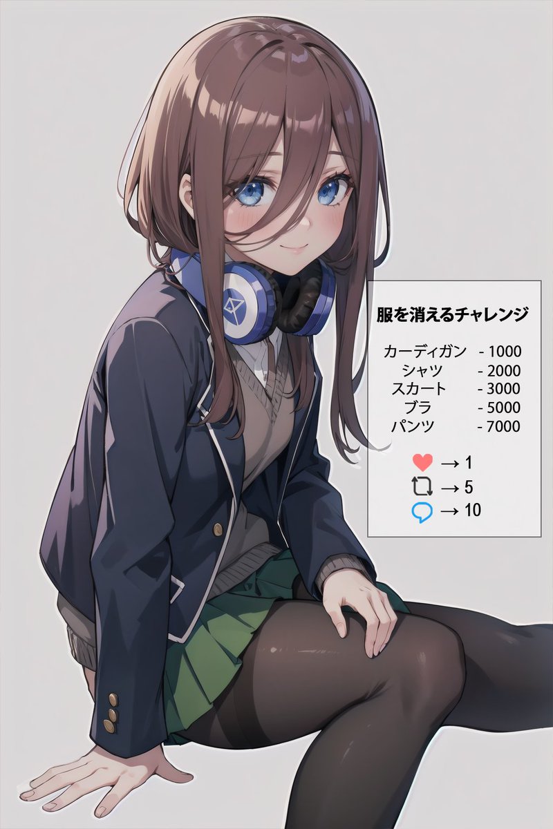 SetsuLewds's tweet photo. 挑戦の時間です！✨

【三玖の服を消えるチャレンジ】
結果は24時間後に計算します！ https://t.co/HhfBetnNYw