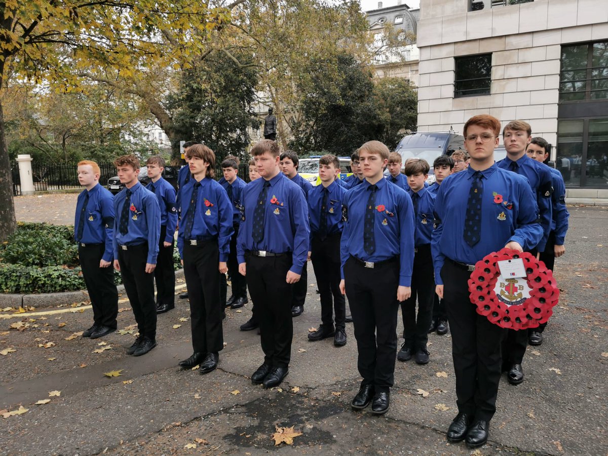 A group of BB members from across the country are representing the Brigade at the National Service of Remembrance at the Cenotaph in London today #BoysBrigade #Remembrance #RemembranceSunday #WeWillRememberThem