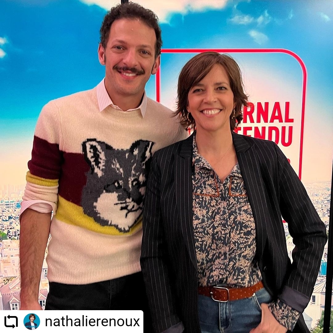 Vincent dedienne en compagnie de @NathalieRenoux dans l'émission 'Le journal inattendu' diffusé samedi 11 novembre sur @RTLFrance 🐺 📸 : Nathalie Renoux