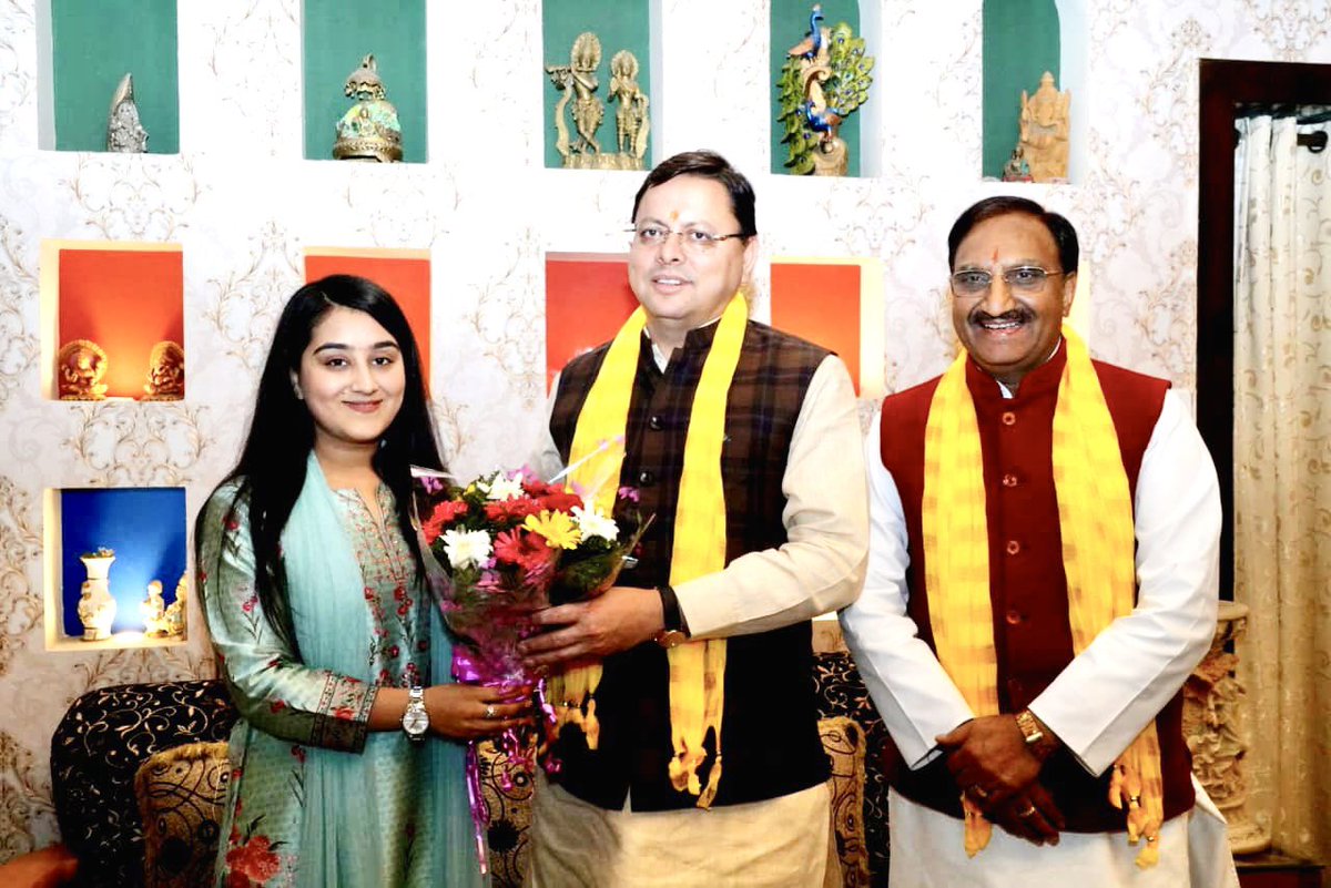 On this auspicious day of Diwali received blessings from the Honorable Chief Minister of Uttarakhand, Shri Pushkar Singh Dhami ji. Under your able leadership may the entire state prosper and progress always.