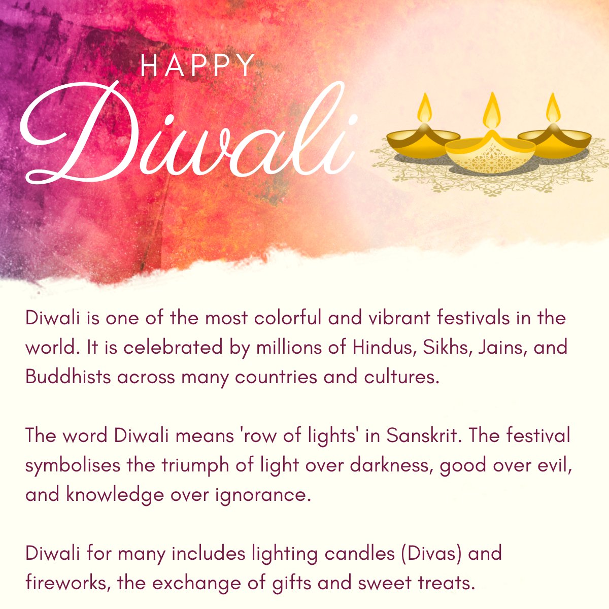 🪔✨ Happy Diwali to everyone celebrating today! 

#Diwali #FestivalOfLights 🌟