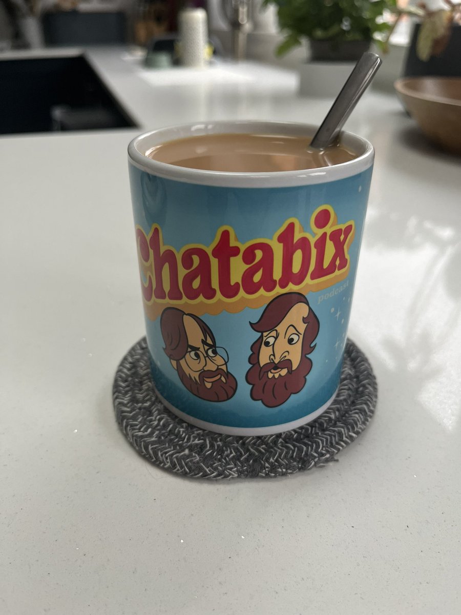NeilAlford17's tweet photo. Sunday morning brew in the early Xmas pressie from the Mrs. Careful though, it’s only early cus the packaging has Chatabix written all over it which gave the game away haha! #crunchcrunch @chatabix1 https://t.co/g168GX7IU7