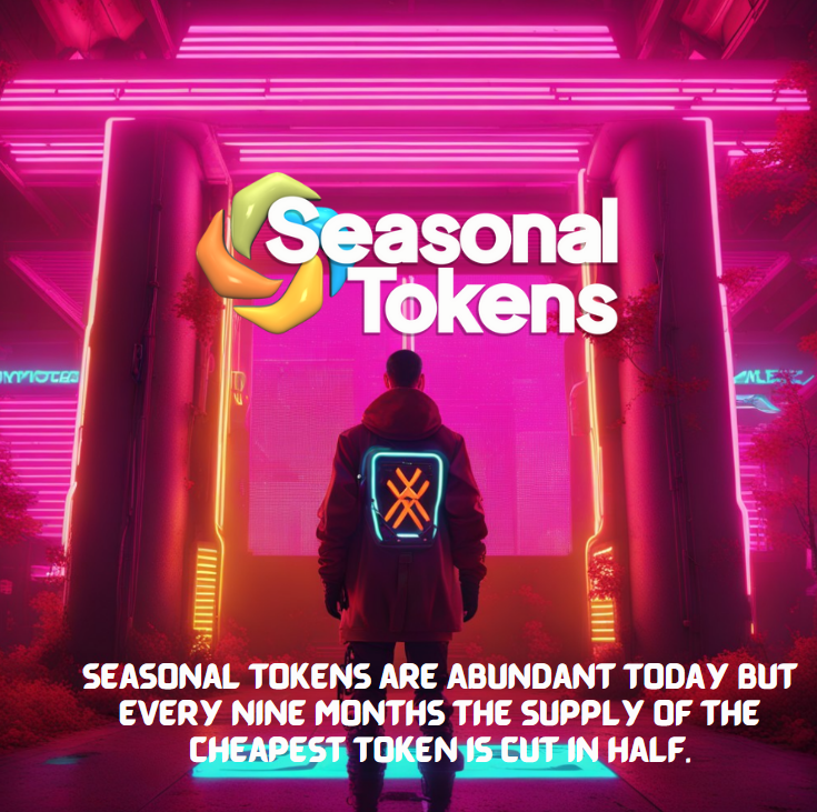 Seasonal_Tokens's tweet photo. Get ready for the Seasonal Tokens halvings! Every 9 months, the supply of our most affordable token halves. Don't miss out.
23 days to the halving! ๐
#TokenHalving #CryptoCountdown #AffordableCrypto #HalvingEvent https://t.co/jR7aGOvBFB