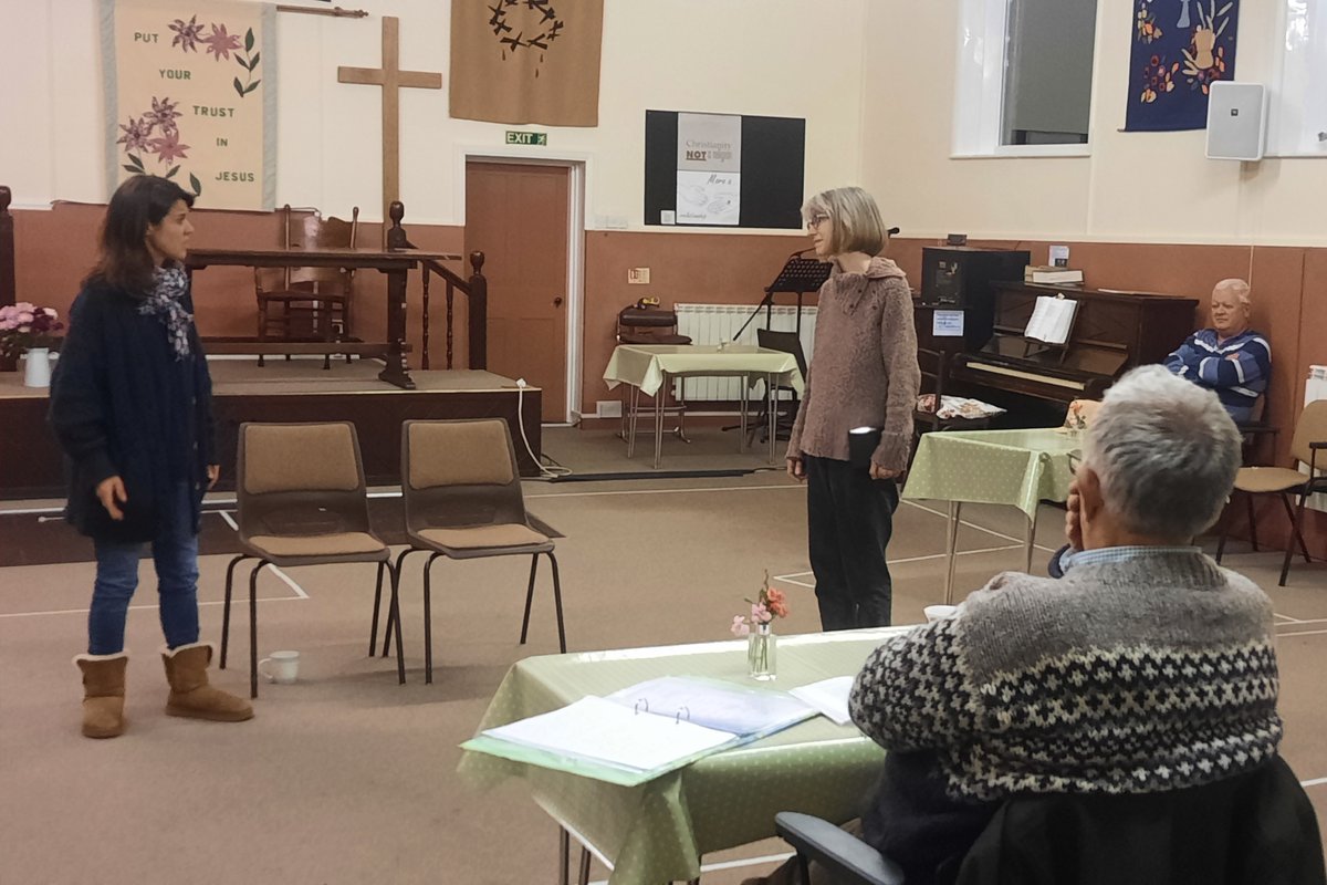 WoolpitDrama's tweet photo. Tech/dress rehearsal today and we'll be on stage in the hall at last!
Entertaining Angels, a witty and thoughtful play about a sharp tongued clergy wife.
Nov 16, 17, 18 2023, Woolpit v hall
Tickets £12 adult £7 u16 from @WeGotTickets
Elm Tree Gallery, Woolpit or call 01359 240552 https://t.co/hxGIvzbxjW