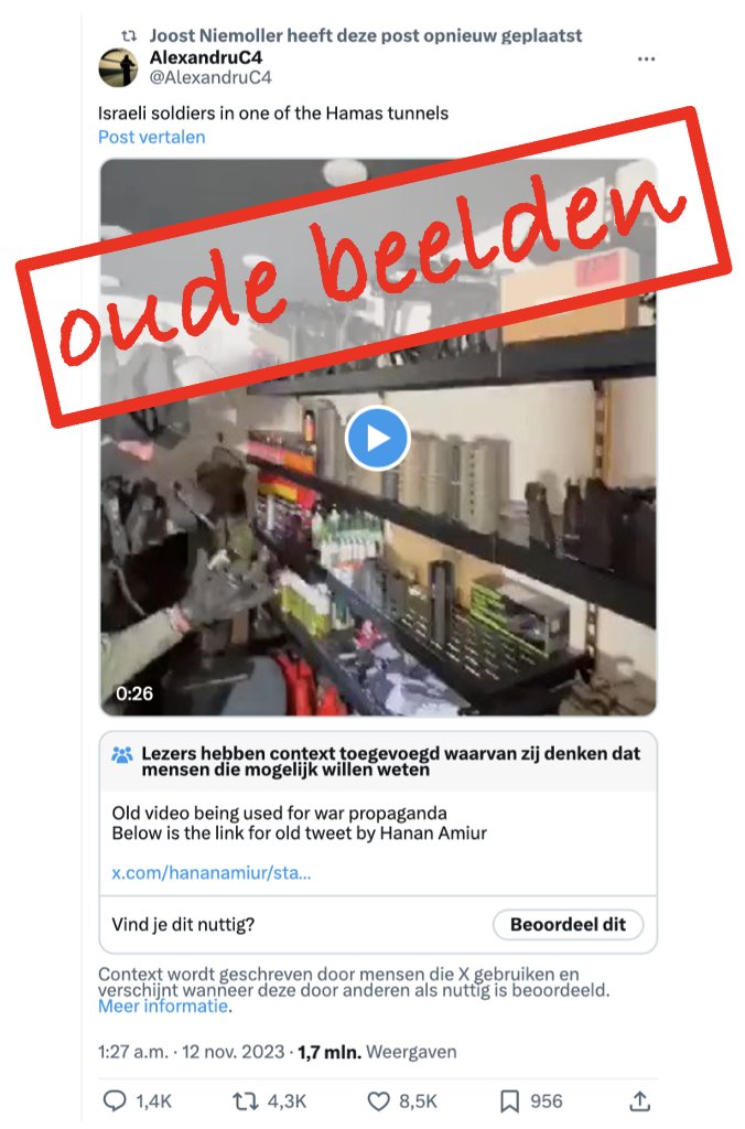 Veel vraag naar beelden van Hamastunnels, dus ook veel desinformatie met oude beelden. Dit is video uit augustus 2023, geen tunnel, en niet uit Gaza maar de Westbank. Tweet van 31 aug. (HT <a href="/CommunityNotes/">Community Notes</a>): x.com/hananamiur/sta… Meer hierover: timesofisrael.com/security-force…
