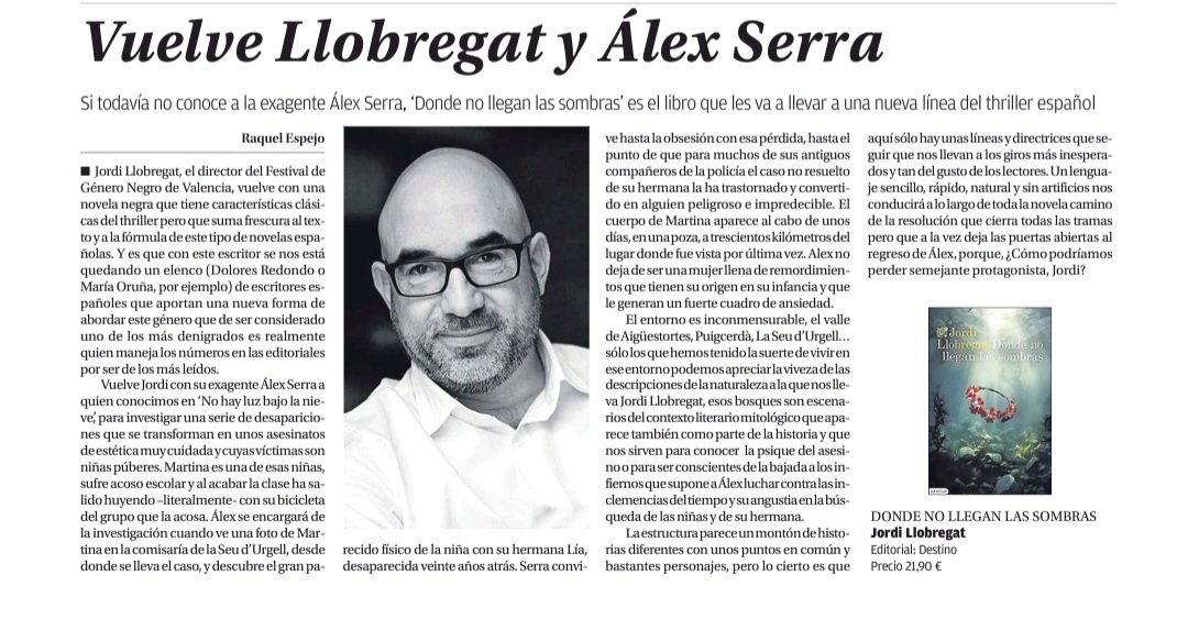 Un poquito de lectura de la buena con <a href="/JordiLlobregat/">Jordi Llobregat</a> <a href="/EdDestino/">Ediciones Destino</a> reseña en <a href="/opiniondemalaga/">La Opinión de Málaga</a> <a href="/Opinionlibros/">Libros</a>