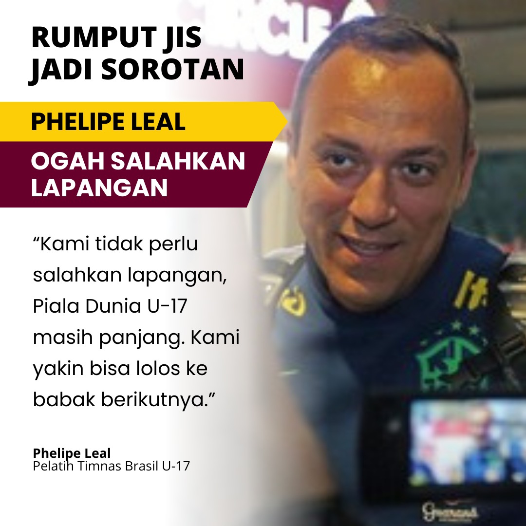 IndMatchday's tweet photo. Rumput JIS jadi sorotan, Phelipe Leal tidak menyalahkan lapangan yang sudah di sediakan.  Tiketnya bisa di order lewat https://t.co/rbhGQYZN9O #U17Mendunia #PialaDuniaU17 #WorldCupU17 #TiketU17 https://t.co/4BlFh1ue4F