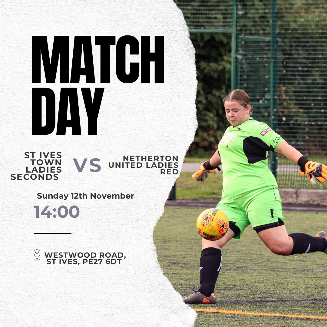 Ivesseconds's tweet image. It’s game day and the ladies are at home against Netherton United Ladies Red. Come down and support  if you can⚽️
🗓️ 12th November 
⏰ 2pm 
📌 Westwood Road, St Ives, PE276DT