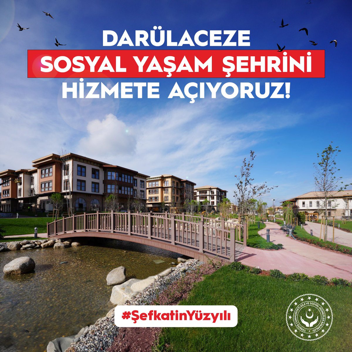 samsunash's tweet photo. Türkiye Yüzyılı'nın ilk 100 projesi kapsamında yapımı tamamlanan Darülaceze Sosyal Yaşam Şehrimizin açılışını bugün, Cumhurbaşkanımız Sn. @RTErdogan'ın teşrifleriyle gerçekleştiriyoruz. 

Ülkemiz ve milletimiz için hayırlı olsun.
#ŞefkatinYüzyılı
@MahinurOzdemir https://t.co/l8lT3Fs99D