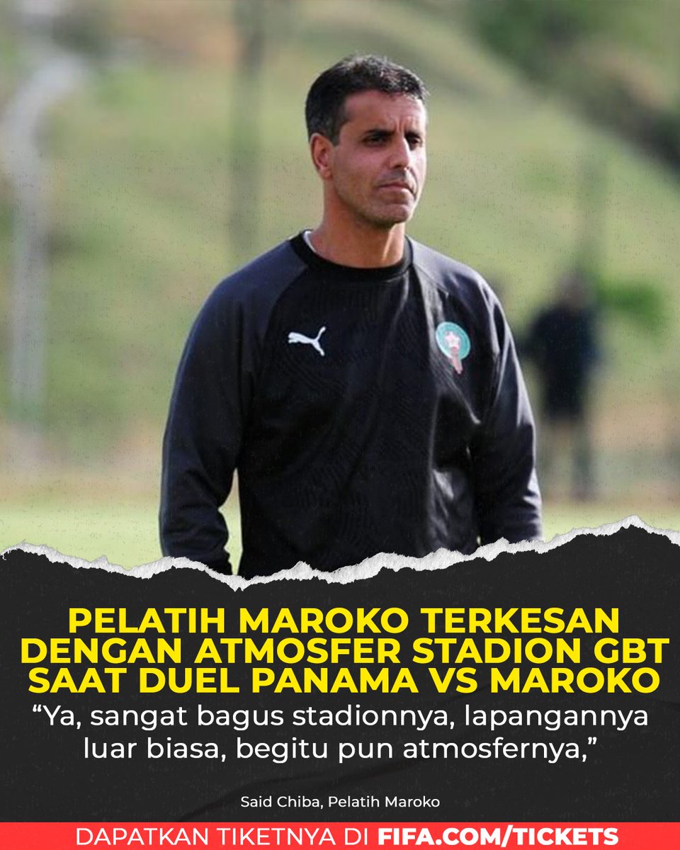 IndMatchday's tweet photo. Pelatih Maroko terkesan dengan atmosfer stadion GBT saat duel Panama VS Maroko. Tiketnya bisa di order lewat https://t.co/rbhGQYZN9O #U17Mendunia #PialaDuniaU17 #WorldCupU17 #TiketU17 https://t.co/pS8Ko1OzzJ