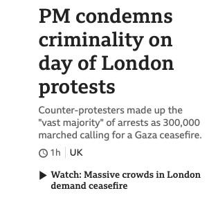 MilesKing10's tweet photo. It's obvious to see the hand of Robbie Gibb here (or knowledge of his influence). Not #counterprotestors, @BBCNews, they are the far-right. https://t.co/Myuz7HVUFD