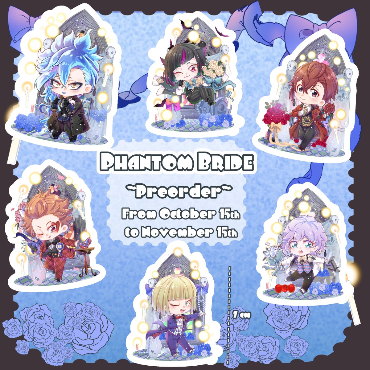kamapon's tweet photo. ✨The Phantom Bride✨
NRC Suitors are ready to be on Totes, Charms, Stickers & Sticker sheets.
❤CLOSES NEXT WEDNESDAY❤
🔹 https://t.co/RYyifatWLX
&
🔹 https://t.co/gzkbJdBlnv
RTs help a lot!🙏
#twistedwonderland #twst #disneytwistedwonderland #phantombride #neuh https://t.co/yHdDZO9rsr