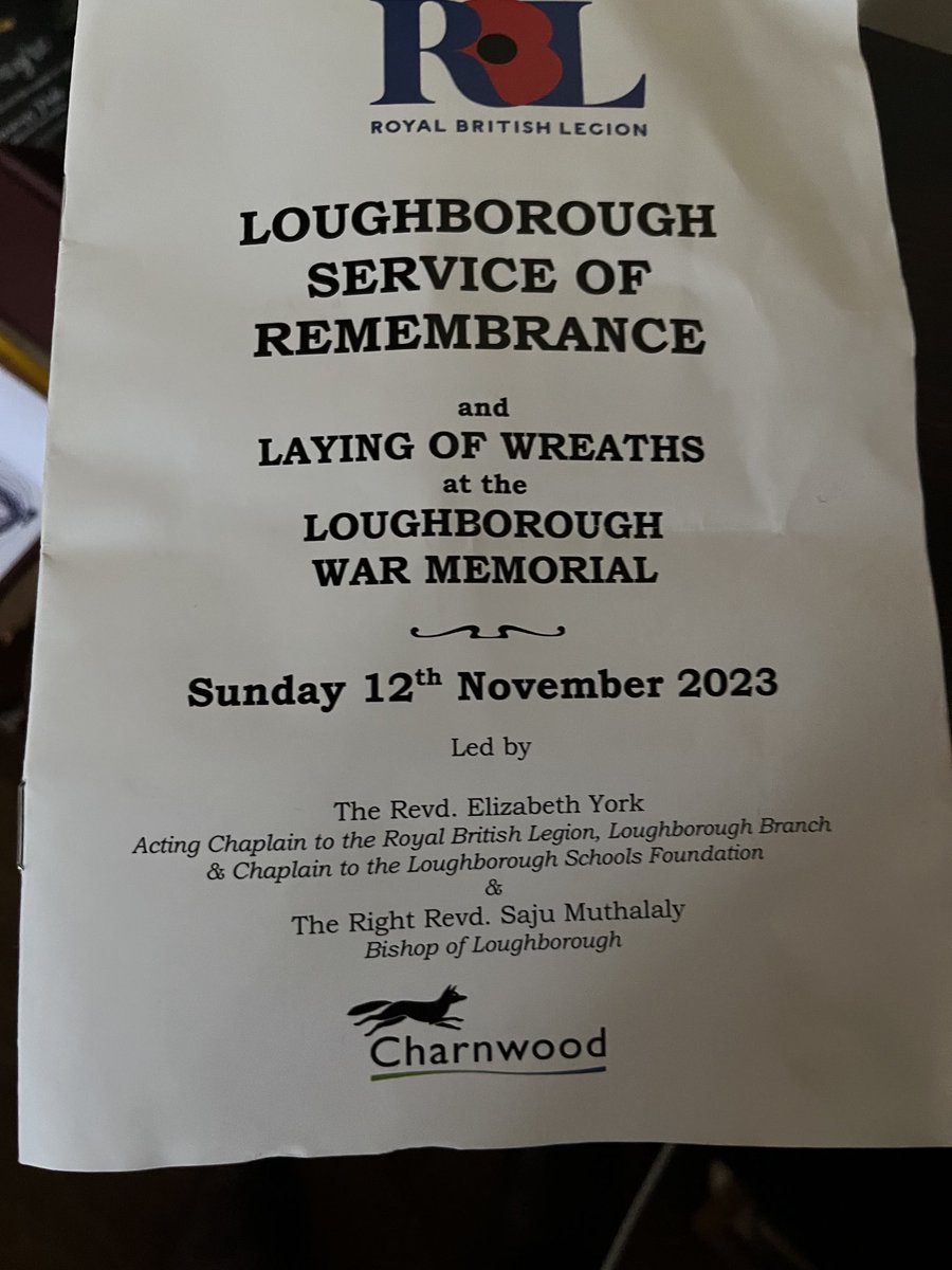 PTrevran's tweet photo. Excellent remembrance service this morning in Loughborough https://t.co/uep60HJCIe
