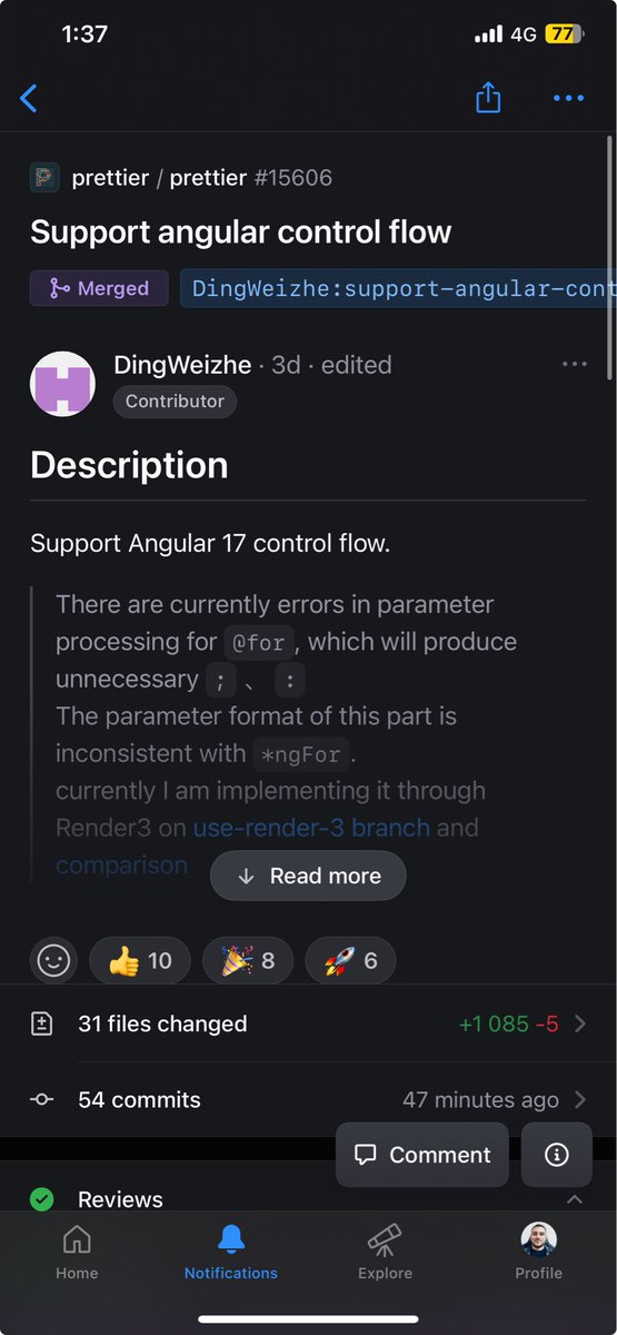 Enea_Jahollari's tweet image. Angular new control syntax prettier support was just merged 🎉

github.com/prettier/prett…

#angular