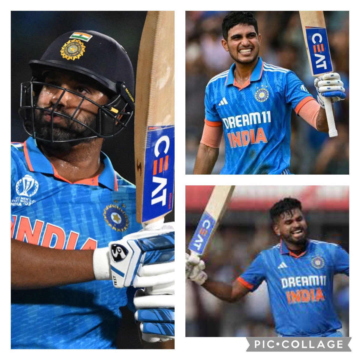 chiragpatel1910's tweet photo. Team India exhibited an exceptional performance, with Rohit, Shubhman, and Shreyas collectively contributing 51% of the overall team score, wielding the common weapon #ceatbat ๐.
@CEATtyres https://t.co/AGrtDzZGBa