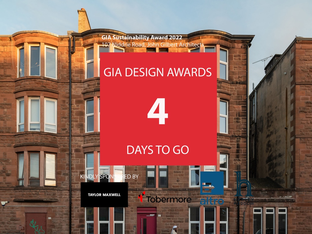 4 more days until our Annual GIA Design Awards Dinner. Looking back at the Sustainability winner from the 2022 GIA Design Awards - Niddrie Road by John Gilbert Architects. Thanks to all who entered this year, we look forward to celebrating all entries, sponsors and GIA members.