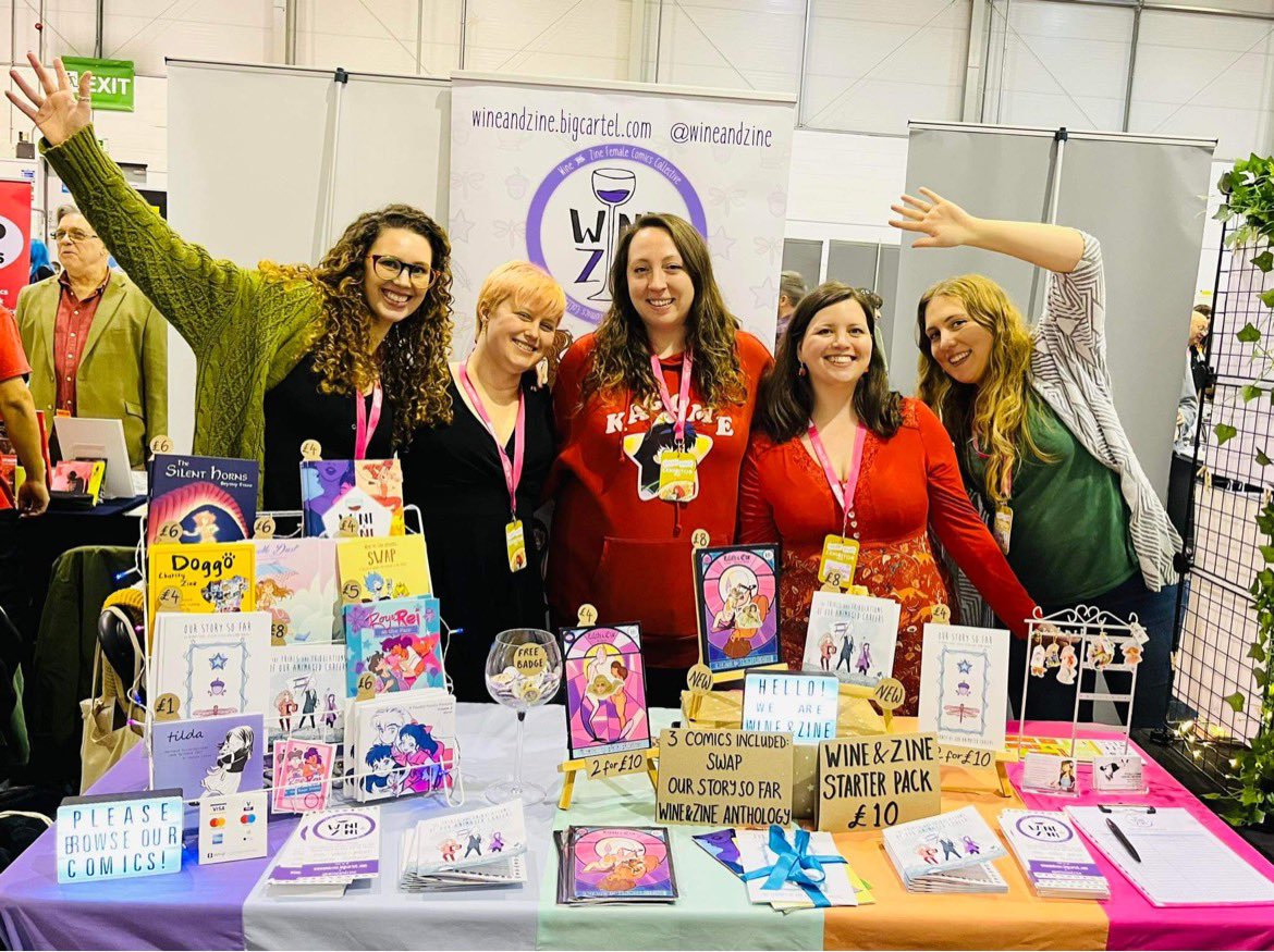 Hey Thoughtbubble! Saturday was so busy we didn’t get a chance to post! You can still find us at the Redshirts Hall today at table B15 all Sunday to see our ✨New Comics✨! Cheers! 🍷✏️🏳️‍🌈