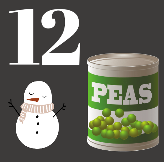 SOAFoodbank's tweet image. "Peas, peas, glorious peas, there's nothing quite like it than eating for tea."
Day 12 are tinned garden peas
and for donations to be in to us by early Dec (6th). This is so we can use your donations in our Christmas hampers.
#soafoodbank #suafoodbank