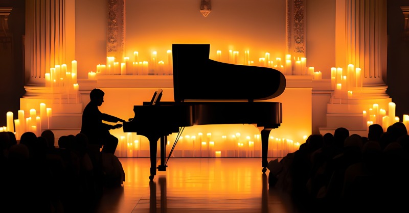 Aux1001_nuits's tweet image. "La mélodie du piano et la douce lumière des bougies s'unissent pour une expérience inoubliable 🎹✨. Prêt pour une évasion ? Réservez sur concerts1001nuits.com . # MusiqueEtLumière #ConcertUnique #SoiréeMilleEtUneNuits ".