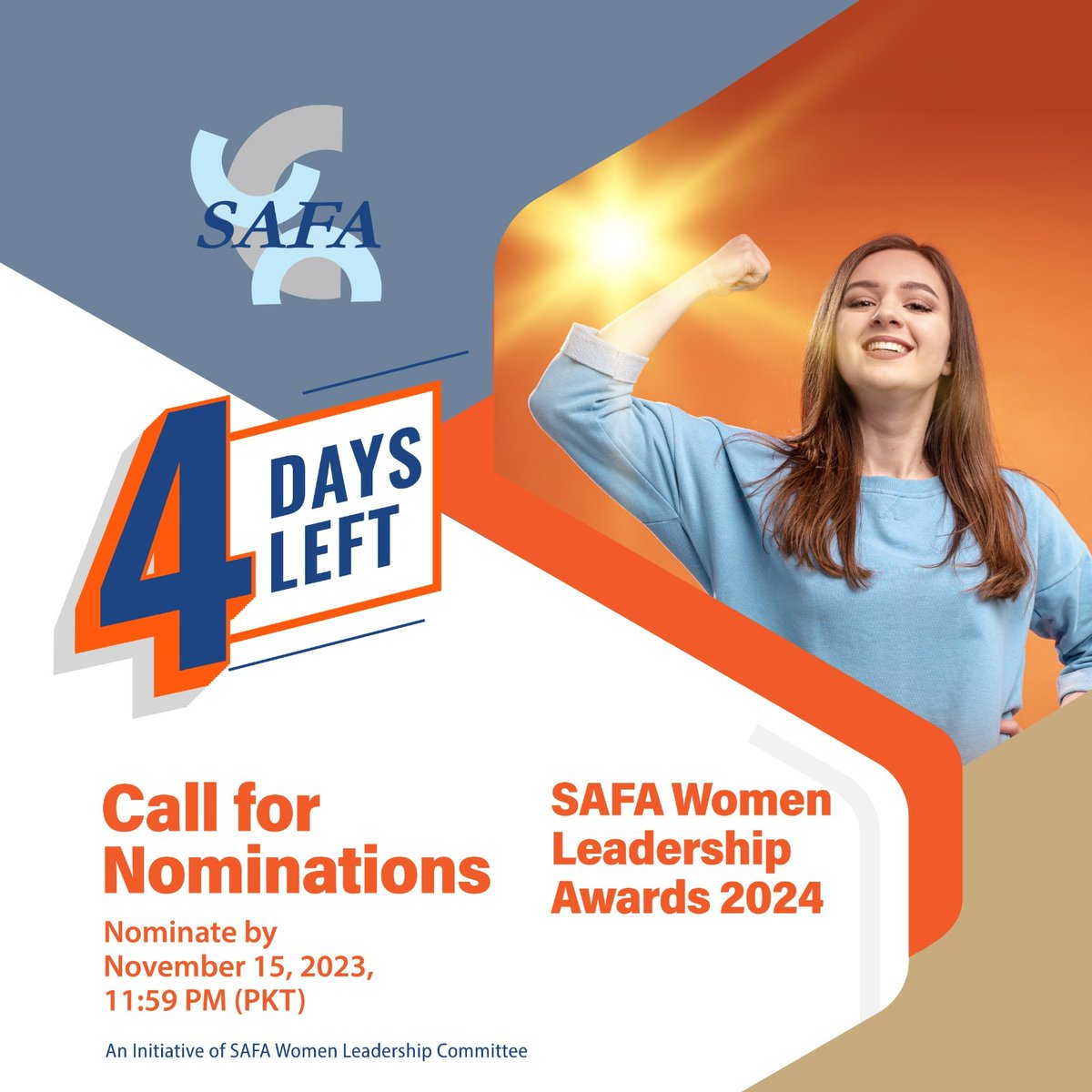 SafaWlc's tweet photo. 𝐋𝐚𝐬𝐭 𝟒 𝐝𝐚𝐲𝐬 𝐥𝐞𝐟𝐭!
Are you a remarkable woman in SAFA Member Bodies, making a significant impact, submit your nomination by 𝐖𝐞𝐝𝐧𝐞𝐬𝐝𝐚𝐲, 𝐍𝐨𝐯𝐞𝐦𝐛𝐞𝐫 𝟏𝟓, 𝟐𝟎𝟐𝟑.
Details: https://t.co/0HMPxXacmF https://t.co/SQPdDN4tVW