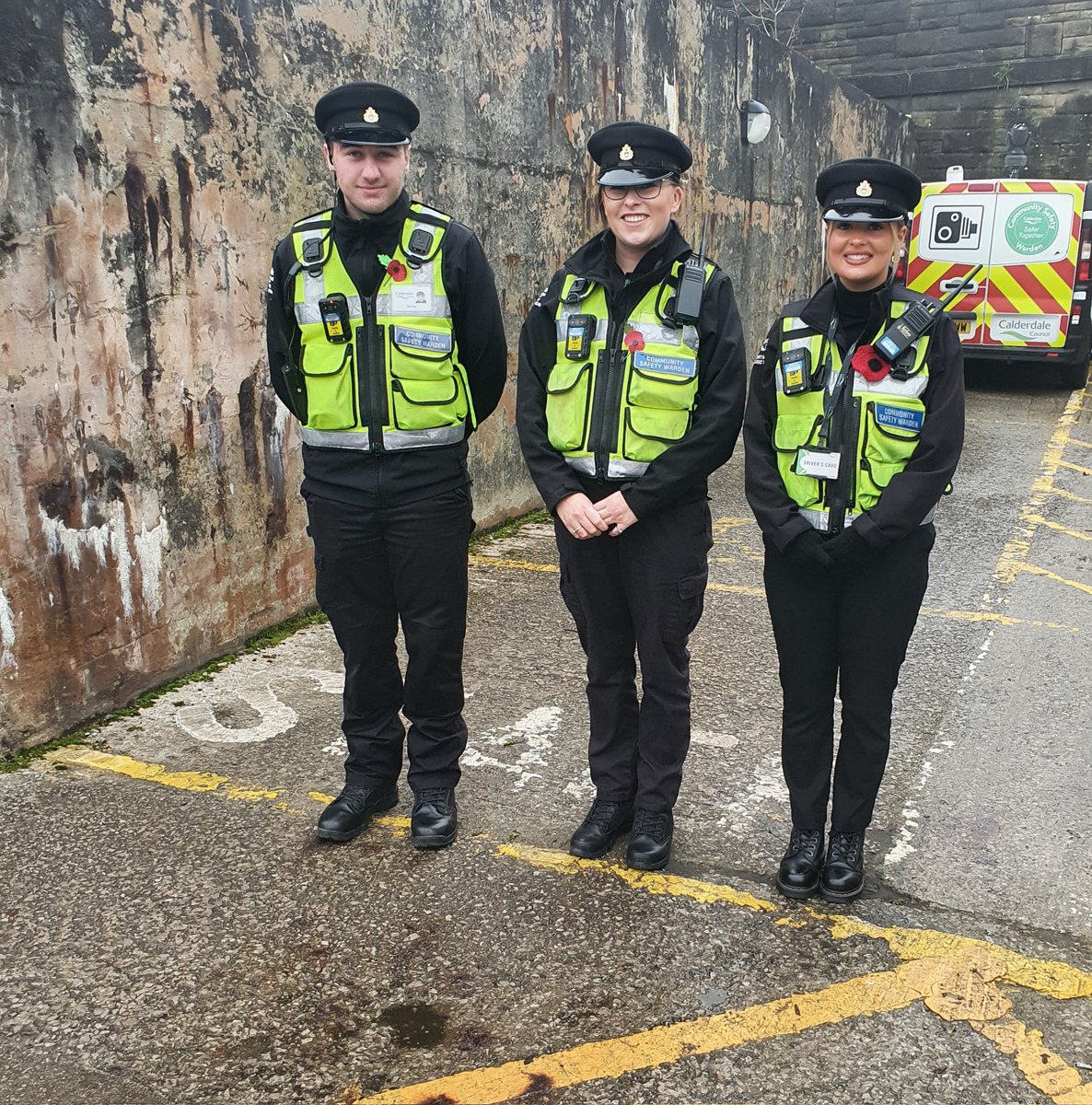 Our community protection team officers Sam,Liz &amp; Grace out on patrol Today. If you see them please do say hello 👋 <a href="/Calderdale/">Calderdale Council</a>