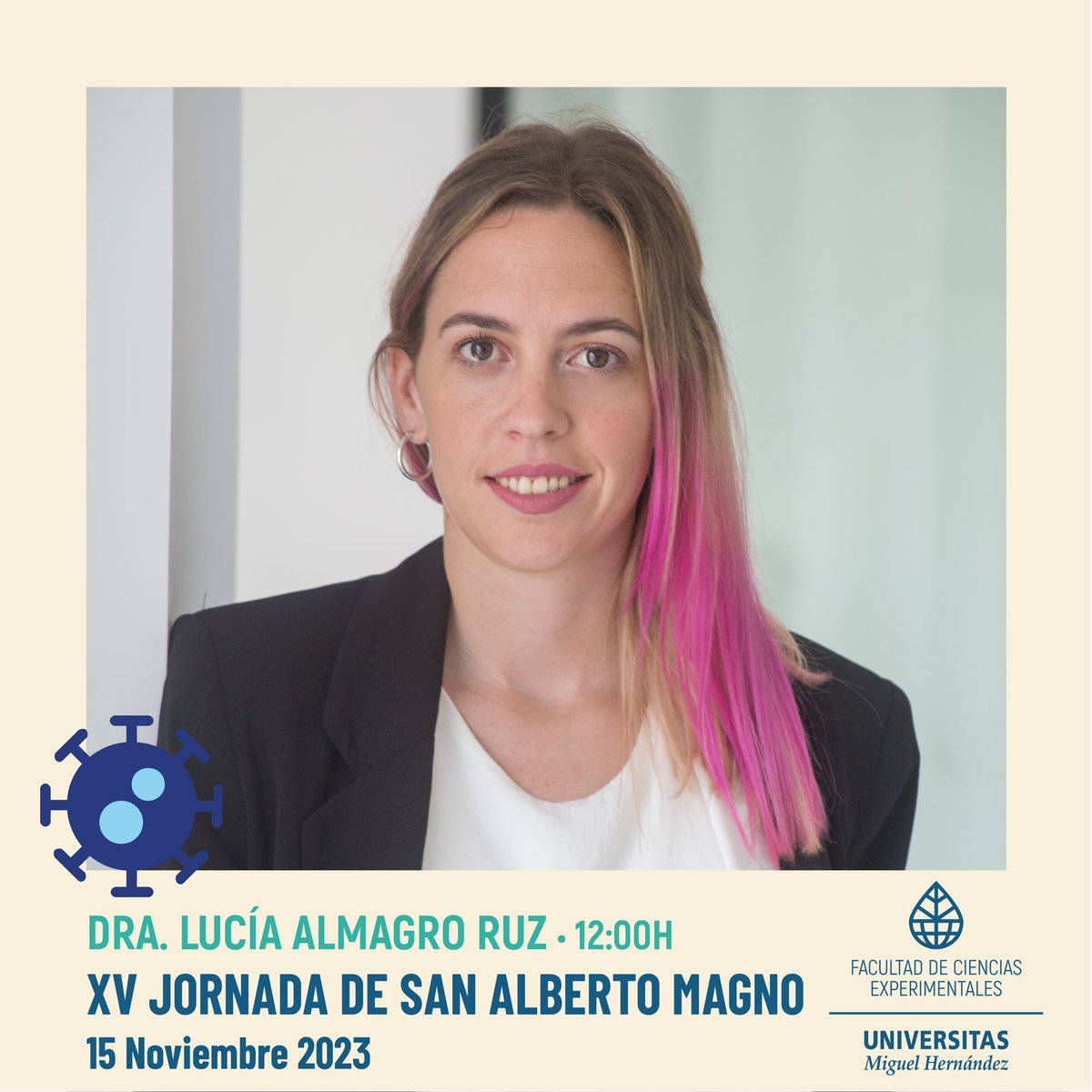 ¿Por cuántas vicisitudes tiene que pasar un virus hasta que llega a infectarnos? Con Lucía Almagro y su charla, LA VIDA DE UN VIRUS CONTADA POR EL MISMO nos pondremos en la piel de un virus y entenderemos mejor cómo intentan escapar de nuestro sistema inmune.