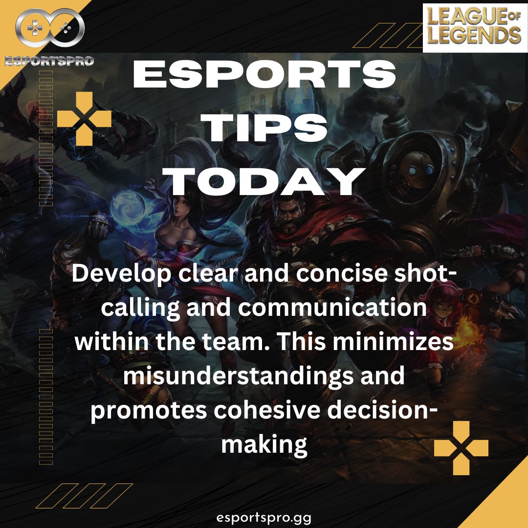 EsportsProESPRO's tweet image. Dominate the map! In League of Legends, map awareness, smart rotations, and objective control pave the path to success

#EsportsTips #eSports #Tournament #esportsfi #gamingcommunity #LeagueOfLegends #leagueoflegendscosplay #LeagueOfLegendsFanArt #esportspro #ESPRO