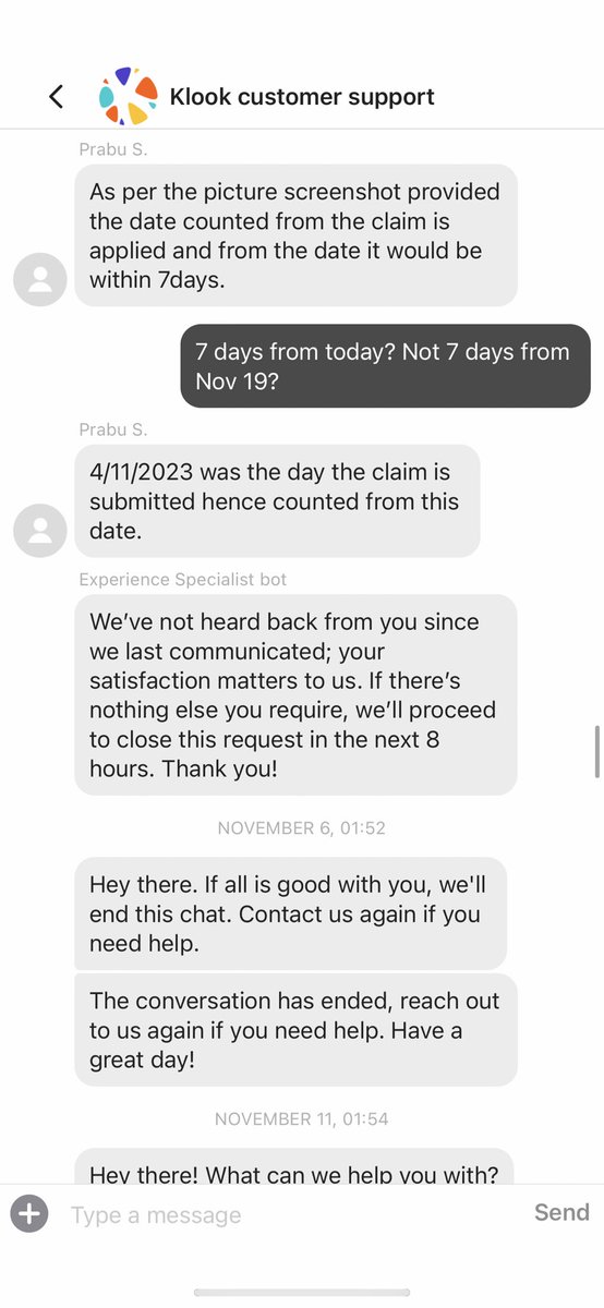 demicua's tweet photo. @KlookTravel’s #customerservice agents have continued to make their own policies. Not only did they make me wait 7 days for no refund. But they also blamed me for misunderstanding what clearly is stated as a proposed #refund. #scam #robbery #klook https://t.co/siVVTdSsgM