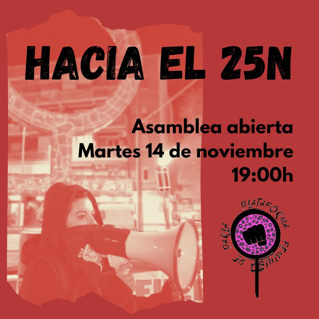 8Mparla's tweet photo. ¡Vecinas! Se acerca el 25 de Noviembre, Día Internacional por la eliminación de las violencias machistas, y una vez más nos reunimos en asamblea abierta para organizarnos de cara a este día.

¿Quieres participar? ¡Escríbenos! 💪💜 https://t.co/vE699jCfYx