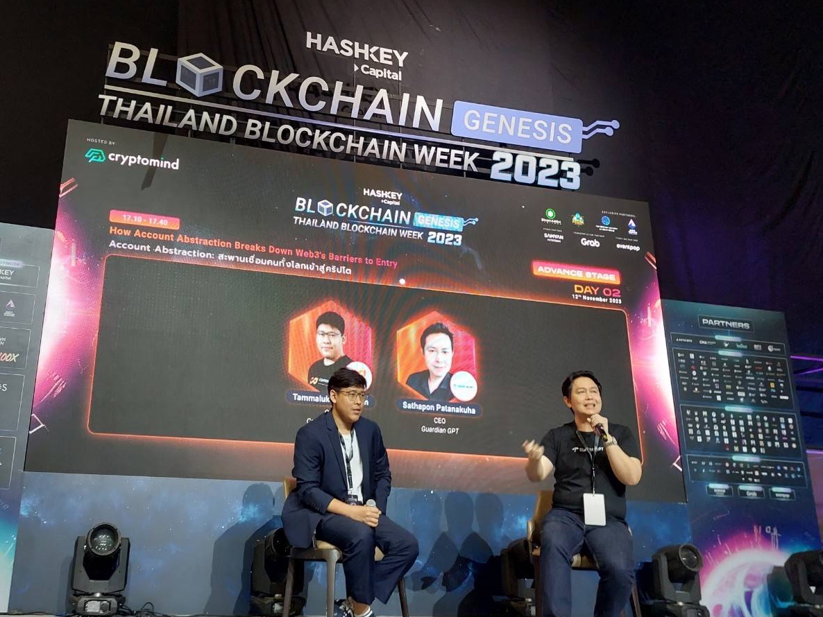 💥Talking about Account Abstraction on #BGTH2023's Advance Stage 🔸Panel: Account Abstraction: สะพานเชื่อมคนทั้งโลกเข้าสู่คริปโต - How Account Abstraction Breaks Down Web3's Barriers to Entry 🔸 🗣️Panelists: 1. @theplebth, CEO of @contributedao 2. @banksathapon, CEO of