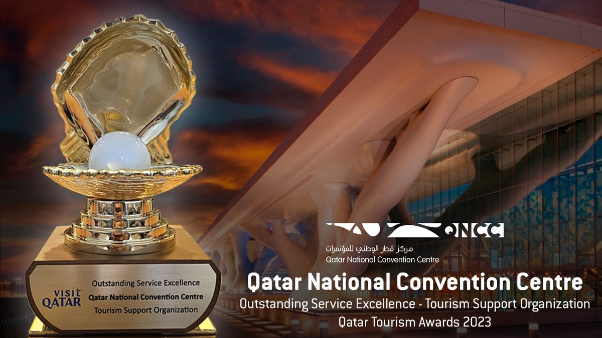 QNCC received the Outstanding Service Excellence - Tourism Support Organization award at Qatar Tourism Awards 2023! This recognition reflects our commitment to top-tier services and boosting tourism in Qatar. Huge thanks to our amazing team for their hard work and dedication!