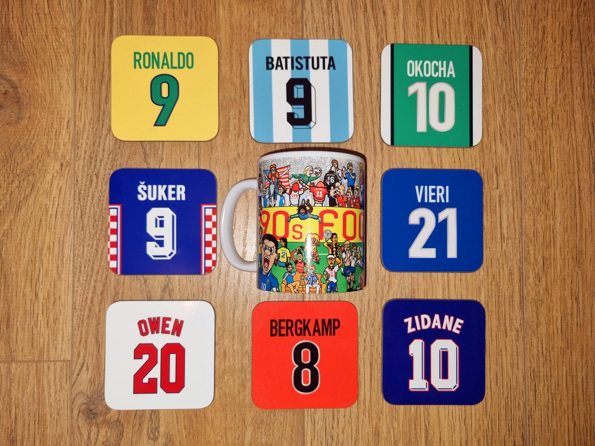 90sfootball's tweet image. 🎉 Competition 🎉 

To celebrate 10 years of @90sfootball we've got a 90s Football mug and France '98 coaster set to give away.

To enter:
➡️ Retweet this post
➡️ Follow @90sfootball 

Good luck 🥳