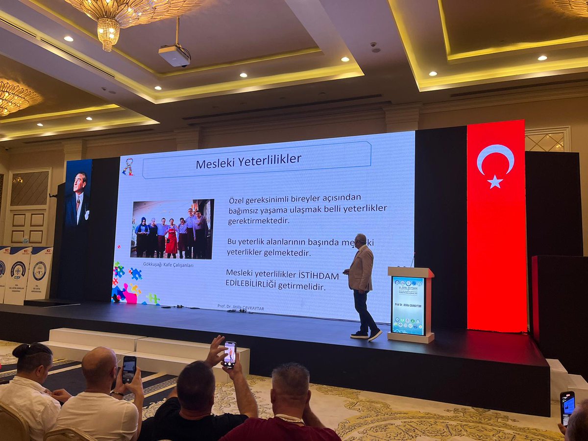 “6. Özel Eğitimde Rehabilitasyon Merkezlerinin Rolü ve Eğitim Niteliklerinin Arttırılması Türkiye Buluşmaları” programımızda Prof.Dr. Atilla Cavkaytar  “Özel Eğitimde Mesleki Yeterlilik” konulu sunumlarını yapıyorlar.