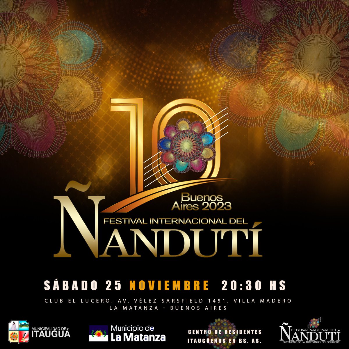 Sábado 25 de noviembre
A partir de las 20:30 hs.
Club " El Lucero"
Av. V. Sarsfield 1451
Ciudad de Villa Madero
La Matanza - Bs. As.