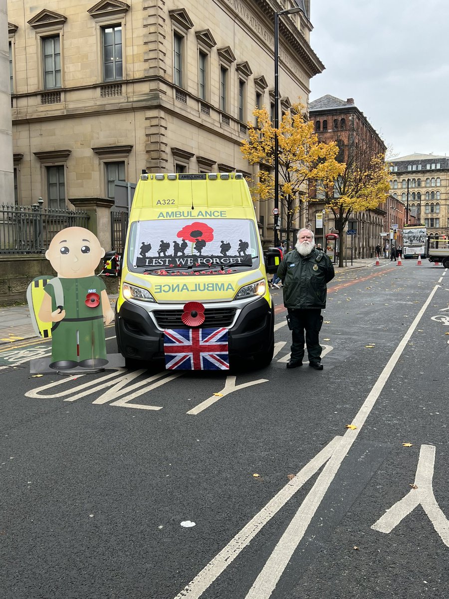 A322  Central Station representing GM sector sending Love, Honouring and Respecting our #Veterans #RememberanceDay2023 #Manchester <a href="/PoppyLegion/">Royal British Legion</a> <a href="/NWAmbulance/">North West Ambulance Service</a> <a href="/NWAmb_Central/">NWAS Central</a> <a href="/NWambArmedForce/">NWamb_ArmedForcesNetwork</a> #LestWeForget2023