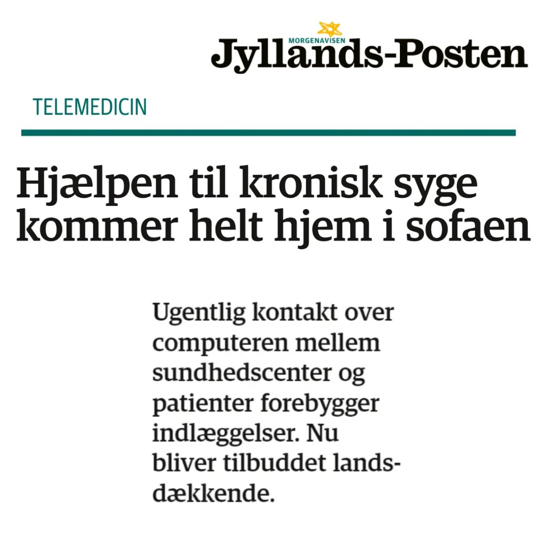 GODT NYT FOR PATIENTERNE🥳 Regionerne og @kommunerne gør telemedicin, der forbedrer livet med KOL, landsdækkende. 'Milepæl for bedre behandling tæt på hjemmet,' siger @larsgaardhoj, fmd. f. vor pol. arbejdsgr. om digitalisering, til JP. jyllands-posten.dk/indland/ECE165… #sundpol #digidk