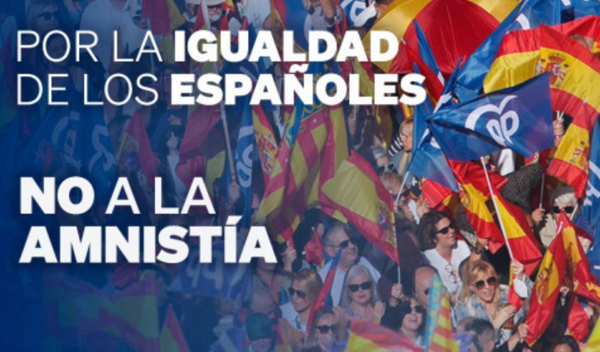 ppopular's tweet image. 🇪🇸 Hoy, España es un clamor por la igualdad, la dignidad, la justicia, la convivencia y la diversidad.

🔴 No al privilegio. No a la impunidad. No a la amnistía.

#EspañaNoSeRinde

🔗 Manifiesto en defensa de la igualdad de todos los españoles: pp.es/actualidad-not…