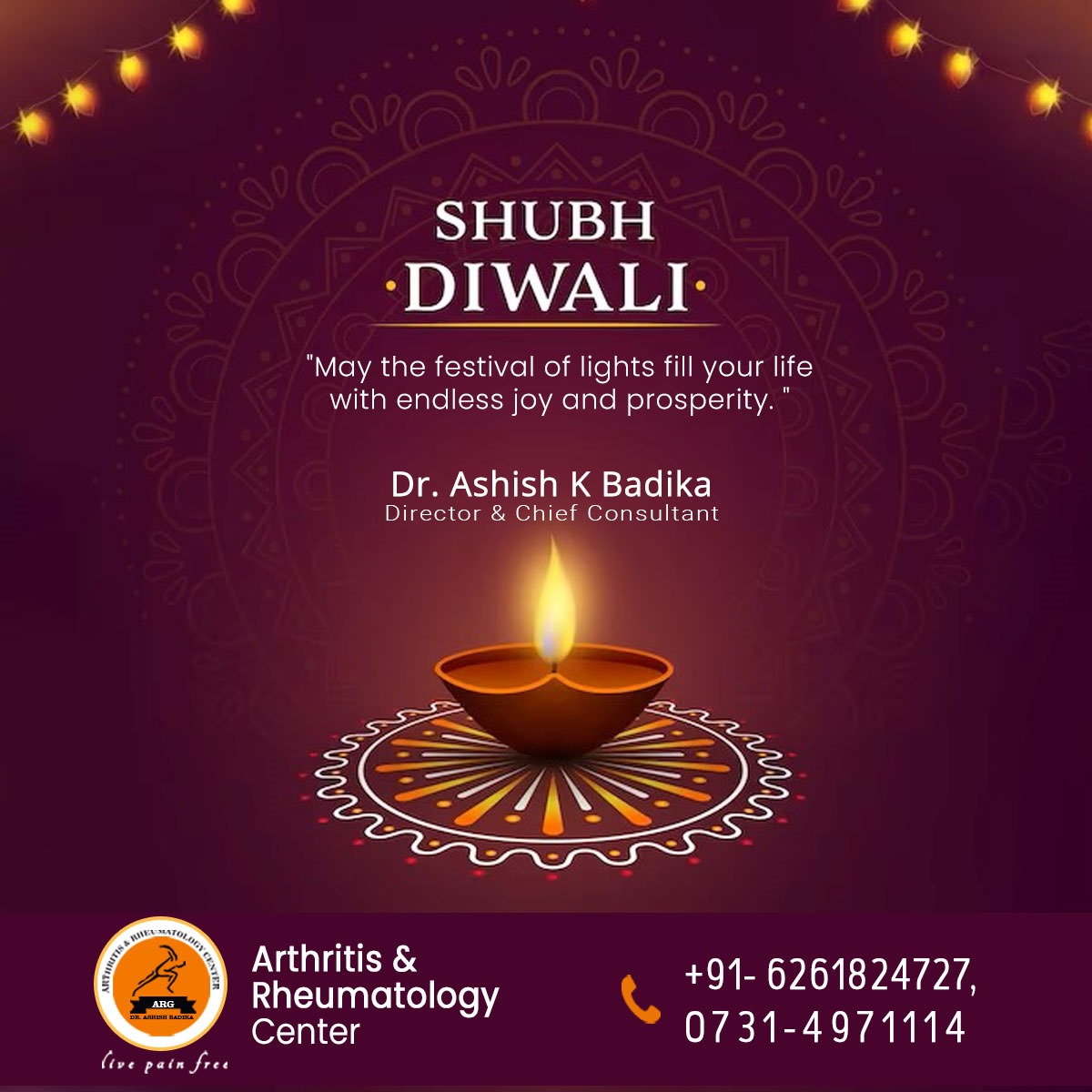 arccenter1's tweet photo. May the glow of diyas light up your path with happiness and prosperity. #HappyDiwali!  

Get more information related to "#Rheumatoid #Arthritis Treatments", Visit: https://rheumatologyindore.comand contact on 6261824727 

#diwali #diwali2023 #happydiwali2023 #शुभ_दीपावली https://t.co/5876g80bO4