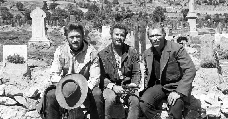 A great shot of Clint Eastwood, Eli Wallach &amp; Lee Van Cleef on the set of THE GOOD, THE BAD &amp; THE UGLY (1966).